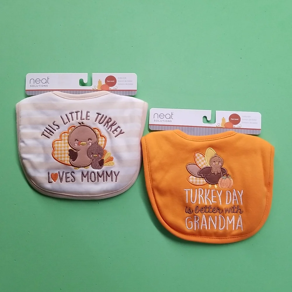 Set of 2 - Baby Bibs Thanksgiving